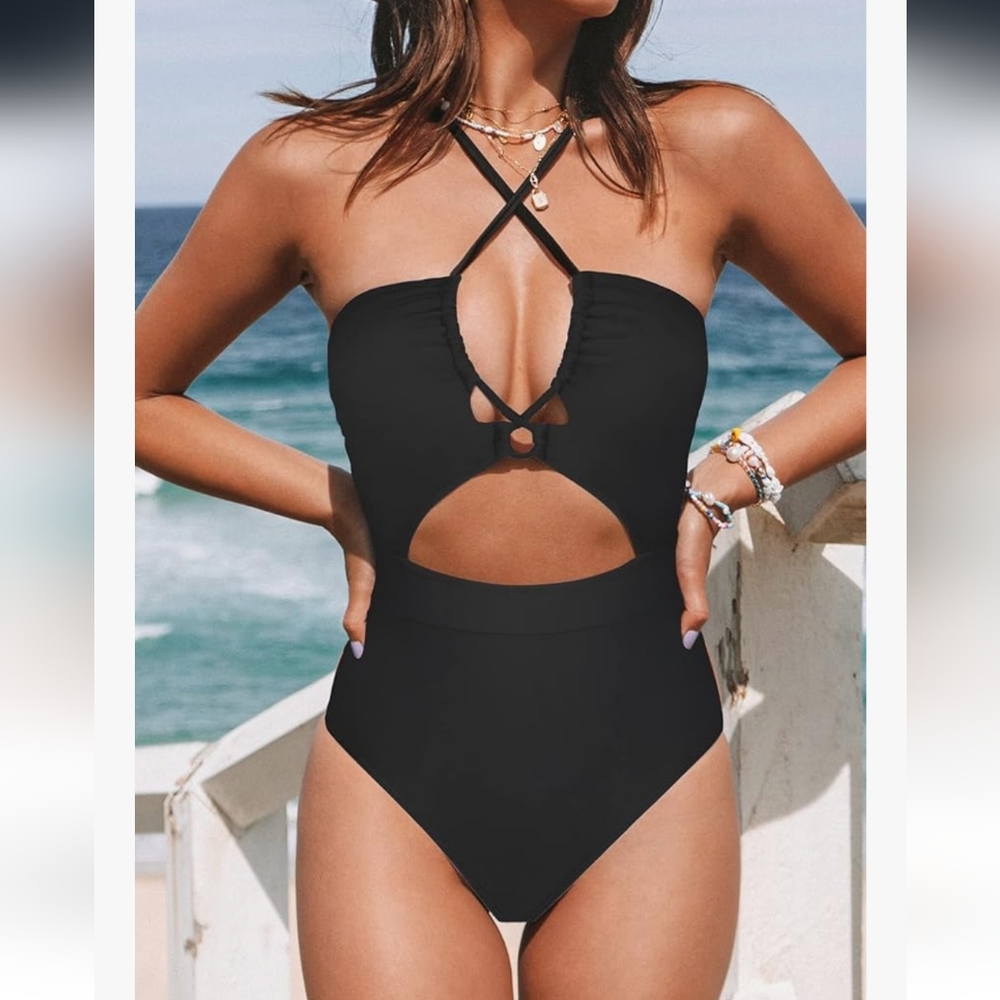 Cupshe Black Cutout One Piece Swimsuit